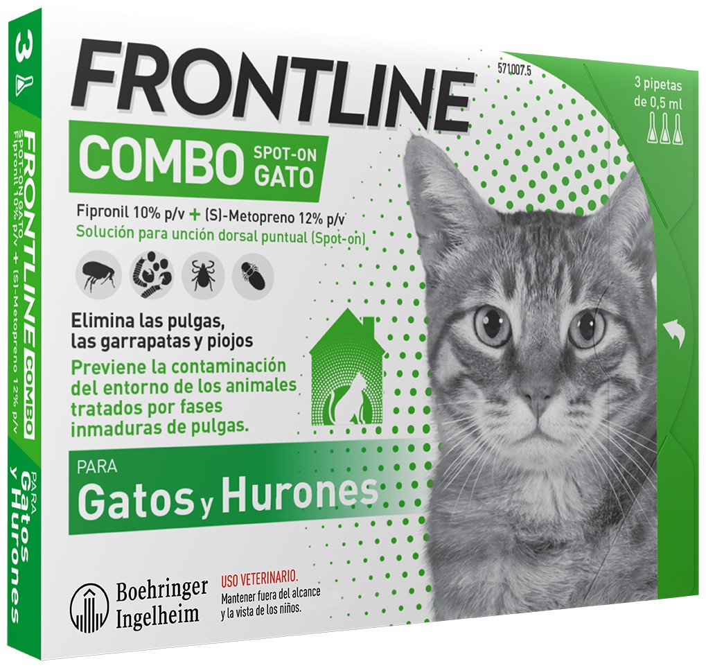 Excelente veneno importante FRONTLINE COMBO GATO PIPETAS desparasitar gatos