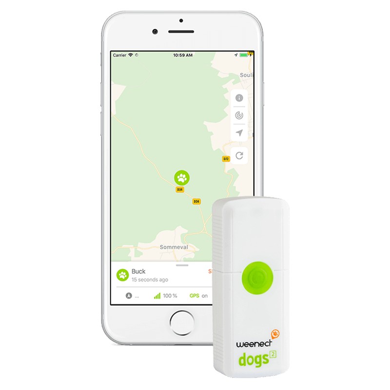 Weenect Dogs 2 - Rastreador GPS para Perros, Seguimiento GPS en Tiempo  Real, Sin límite de Distancia, El Modelo más pequeño del Mercado